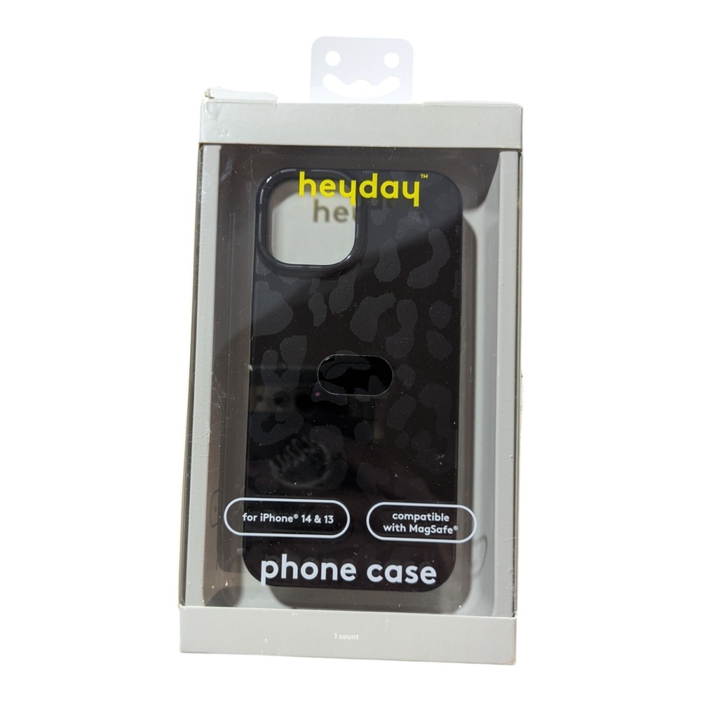 F3. Heyday MagSafe Phone Case for Apple iPhone 14‎ / 13 - Black Cheetah
